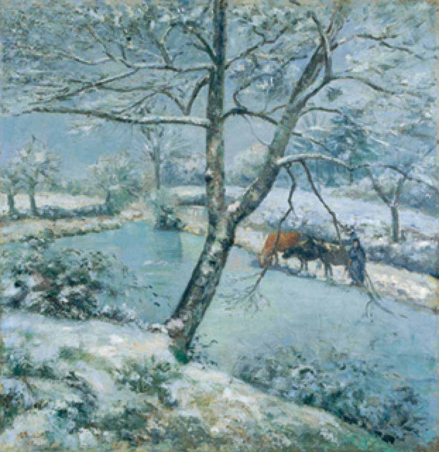 Pissarro (1830-1905 ) , Effect of Snow, Pond at Mountfoucault in Winter - Τι συναισθήματα μου προκαλεί ο πίνακας.
